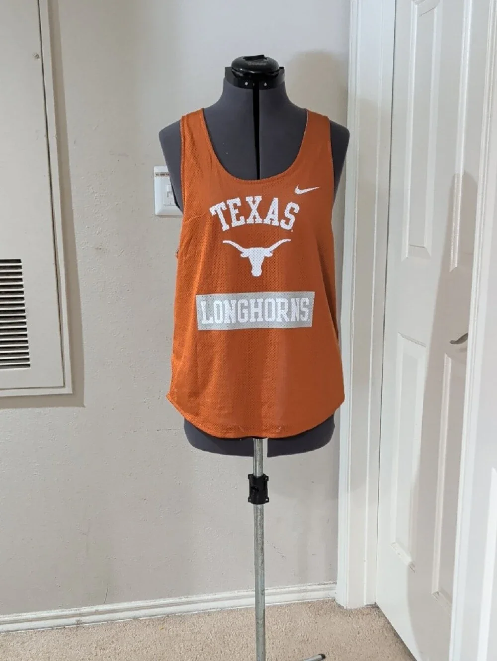 Retro Nike Dri-Fit Orange Athletic Texas Longhorns Mesh Tank Top Men's Medium